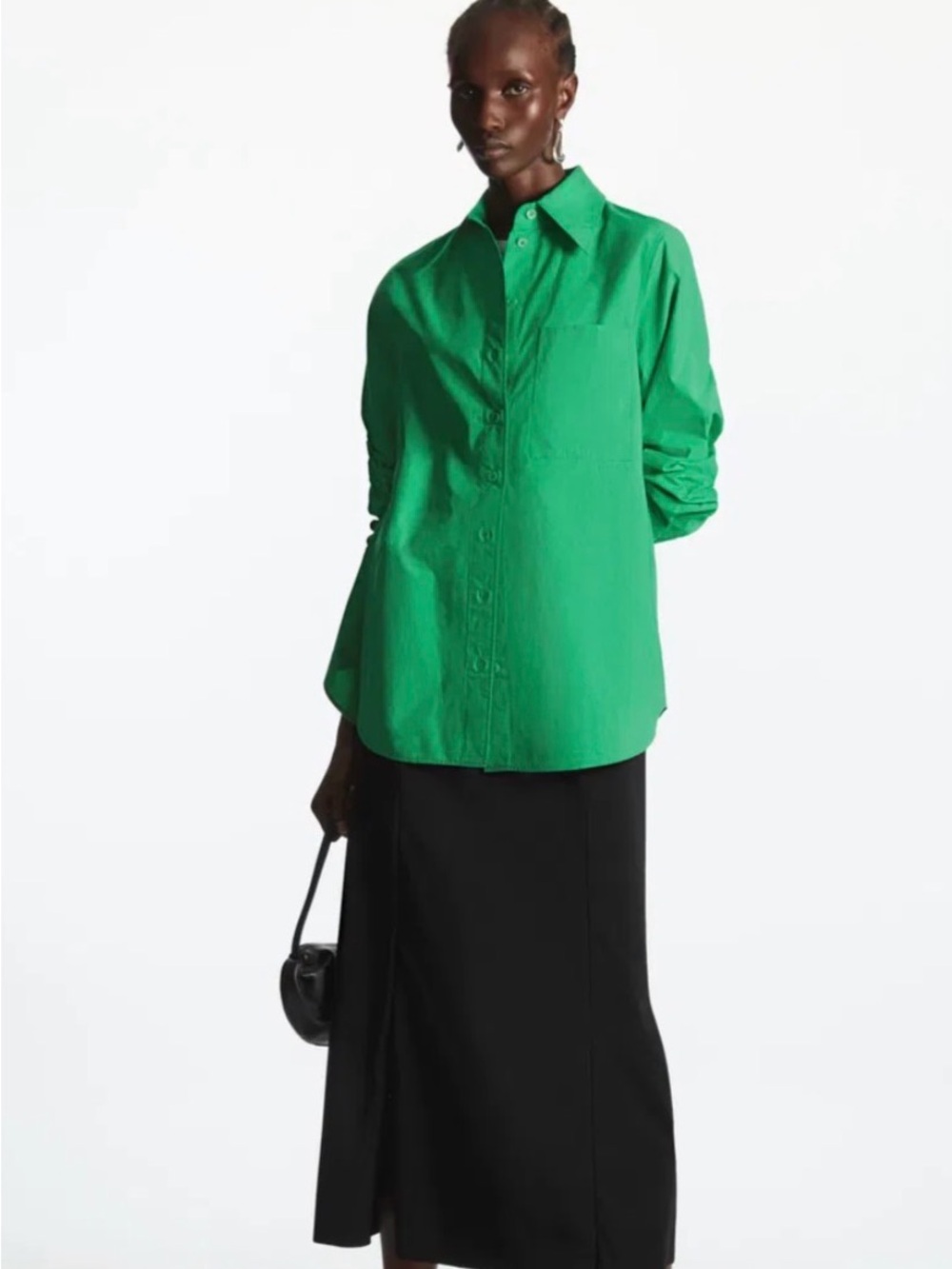 COS Grass Green Tunic Blouse Size 8 Medium